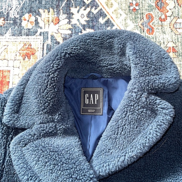 GAP Bright Blue Sherpa Coat - Picture 4 of 7
